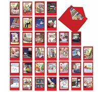 NobleWorks - Variety Pack of 36 Funny Holiday Box Set Blank Greeting Cards w/Envelopes, Humor Assorted for Men, Women (36 Designs, 1 Each), Whyatt's Christmas Wonderland AC7141XSB-B1x36