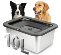 Nobleza 10L Large Dog Water Bowl Stainless Steel Non Spill Slow Drinking | Anti Slip Splash-Free Pet Water Bowl with Large Capacity for Large Dogs Indoor Outdoor