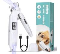 Nobleza 2 in 1 Small Dog Nails Clippers Puppy Nail Grinders, Puppy Claw Clipper Grinder Cutter-Dust-Proof Case, LED Screen, 2 Lights Pet Electric Nail Trimmer File for Small Dogs Rechargeable