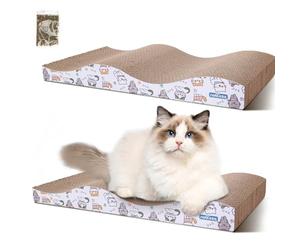 Nobleza 2 Pack Cardoard Cat Scratchers for Indoor Cats,44.5x21x7.2cm