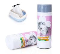 Nobleza 20Pcs 2XL Jumbo Cat Litter Tray Liners With Drawstrings, 105x45cm Strong Durable Extra Large Cat Litter Tray Liners, 25 Microns Thick Leak-Proof Cat Litter Bags for Giant Litter Box, White