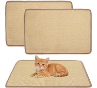 Nobleza 2Pack Cat Scratching Mats, 42x32cm Natural Sisal Cat Scratch Mat, Self-Adhesive Cats Scratching Pad for Indoor Cats, Kitten Sofa Protector, Anti Kitten Kitty Scratch Furniture Protector
