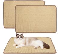 Nobleza 2Pack Cat Scratching Mats, 60x40cm Natural Sisal Cat Scratch Mat, Self-Adhesive Cats Scratching Pad for Indoor Cats, Kitten Sofa Protector, Anti Kitten Kitty Scratch Furniture Protector