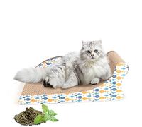 Nobleza Cat Scratcher, Reversible Use Cats Scratching Board, Curved Cats Scratch Lounge Bed Sofa with Catnip, High Density Corrugated Scratchers Cardboard Durable Cat Scratchers Pad, Size 45*28*16 cm