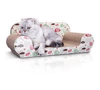 Nobleza Cat Scratching Board Lounge Cardboard Bed for Indoor Kitten Sofa Scratcher Pad with Catnip
