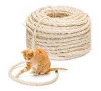 Nobleza Cat Scratching Sisal Rope for Cat Scratcher, Cat Kitten Jute Rope for Cat Scratching Post, Cat Hemp Rope for Cat Tree, Cat Replacement Rope for Cat Tower, Thick Cat Craft Rope 6mm-20m/66ft