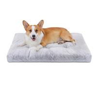 Nobleza Dog Bed Medium, Ultra Soft Thick Dog Beds Medium Washable, Fluffy Calming Anti Anxiety Crate Mattress, Deluxe Plush Pet Mat with Anti-Slip Bottom, Grey, 80x50x10cm