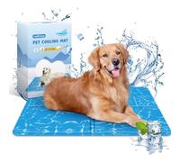 Nobleza Dog Cooling Mat, XL 110 x 70 cm Durable Leakproof Pet Cool Mat, Scratch-Resistant Non-Toxic Gel Self Cooling Pads Bed Mattress for Extra Large Dogs Cats Puppy in Hot Summer, Blue