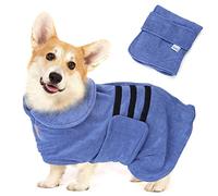 Nobleza Dog Robe M Dog Bathrobe Dog Drying Coat Dog Towel Robe Dog Dressing Gown Dog Towels Absorbent Robe Dog Towelling Drying Coat Fast Drying Adjustable Pet Bathrobe Towel for Medium Dog Cat Blue