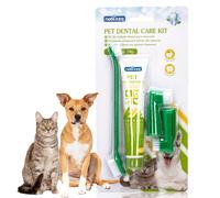 Nobleza Dog Toothbrush and Enzymatic Toothpaste Kit with 2 x Finger To