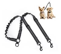 Nobleza Double Dog Lead, No Tangle 360°Swivel Rotation Double Ended Dog Lead Coupler Splitter for Walking Two 2 Dogs, Reflective Adjustable Bungee Sturdy Dual Dog Leash for Small Medium Large Dogs