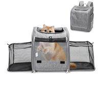 Nobleza Expandable Pet Carrier Backpack - Foldable and Portable Cat/Dog Rucksack for Travel and Hiking - Fit Up to 8-10KG/22LBS