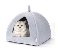 Nobleza Foldable Cat Caves Igloo, 2 in 1 Multi-Purpose Machine Washable Cat Bed Tent with Removable Cushion - 38 x 38 x 33 cm