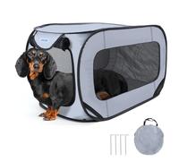 Nobleza Foldable Dog Playpen, Portable Pop Up Pet Playpen, Sun Protection Coating Outdoor Puppy Playpen, Waterproof Dog Travel Crate Tent, Indoor Pet Playpen for Small Medium Dog Cat Rabbit 93x54x54cm