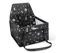Nobleza Foldable Pet Seat, Waterproof Booster for Small Dog & Cat, Adjustable Headrest & Reinforced Seat Belt, Black