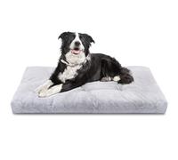 Nobleza Large Dog Bed, Ultra Soft Thick Dog Beds Large Washable, Fluffy Calming Anti Anxiety Deluxe Plush Crate Mattress Bed, Comfy Dog Mat with Anti-Slip Bottom, Grey, 95x60x10cm