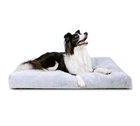 Nobleza Medium Dog Bed, Ultra Soft Thick Washable, Fluffy Calming Anti-Anxiety Mattress, Deluxe Plush Dog Mat with Anti-Slip Bottom, Grey, 80x50x10cm