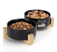 Nobleza Raised Cat Bowls, 2Pcs Ceramic Food Water Bowl for Small Puppies