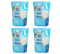 Nobleza Silica Cat Litter Crystals 15.2L, Each Bag 3.8L 1.5kg, 4 Bags in Total, Premium Lemon Scented Silicone Gel Kitten Litter, Non-Clumping Ultra Absorbent Cat Sand, Dust-Free Odour Control