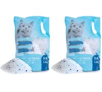 Nobleza - Silica Cat Litter Diamond Gel kitten Litter 3.8L Absorbent, Comfortable Biodegradable (Pack of 2)