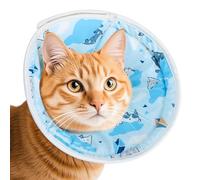 Nobleza Soft Recovery Cone Collar for Cats and Small Dogs - Post-Surgery Protection, Licking Prevention - M Blue