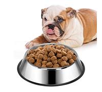 Nobleza Stainless Steel Dog Bowls Medium -500 ml, 21.5 cm/ 8.5 in Diameter | Dog Water Bowl Medium Pet Food Feeding Bowls for Dogs Cats Pet Water Bowl with Non Slip Rubber Base