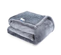 Nobleza Waterproof Dog Blanket, 100x75cm Dog Blankets Washable for Medium Dogs and Cats, Reversible Soft Plush Fleece Pet Blanket, Kitten Puppy Throw, Dog Sofa Cover Protector, Grey