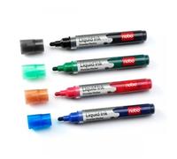 Nobo 1902408 Liquid Ink Drywipe Markers pack of 4