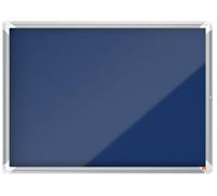 Nobo Felt Lockable Notice Board 8 x A4, Premium Plus, Blue, 1915327