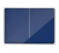 Nobo Premium Plus Lockable Noticeboard 18xA4 Sheets Blue Felt 1915334