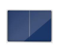 Nobo Premium Plus Lockable Noticeboard 18xA4 Sheets Blue Felt 1915334