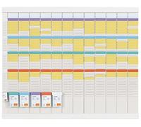 Nobo - 1915628 - Annual Planning Kit with T-Plugs, Wall Mount, 12 Columns & 32 Slots for T-Plugs Index 2, T Plug/Index Column Included, White, 1915628