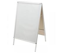 Nobo A0 A-Board Sign Holder With Snap Frame, Free-Standing, Double-Sided, Aluminium Trim, Anti-Glare Protective Cover, Premium Plus, Silver, 1902204