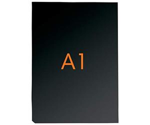Nobo A1 Poster Frame Sign Holder Blackboard Insert, Chalk Board Erasable Writing Surface, Suitable For Snap Frames & A-Boards, Premium Plus, Black, 1902436