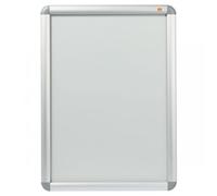 Nobo A2 Poster Frame Sign Holder With Snap Frame, Wall Mounted, Aluminium Trim, Anti-Glare Protective Cover, Premium Plus, Silver, 1902212