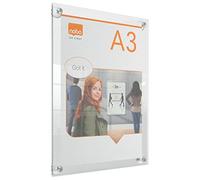 Nobo Premium Plus A3 Clear Acrylic Wall Mounted Repositionable Poster Frame