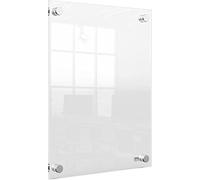 Nobo A4 Acrylic Wall Mounted Poster Frame, Frameless, Through Corner Fixing, Portrait/Landscape, Premium Plus, Clear, 1915591