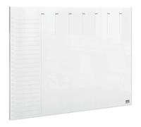 Nobo Transparent Acrylic Mini Whiteboard Weekly Planner, A4, Desktop/Wall Mounted, Dry Erase, Frameless, 210 x 297 mm, Includes Marker Pen And Mounting Pads, Clear, 1915614