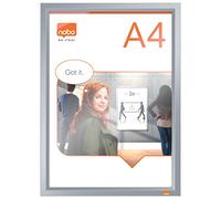 ACCO NOBO Poster Frame Impression Pro A4 Anodised Clip Frame Wall Mountable Silver