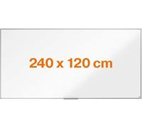 Nobo Amazon Exclusive Steel Magnetic Whiteboard 240x120cm - Dry Wipe Memo Board with Aluminium Frame & Pen Tray, Wall Mounted Magnetic for Office, Home, Classroom Notice Board
