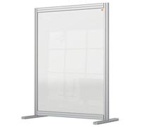 Nobo Clear Acrylic Desk Divider, 1.4 m High, Free Standing Screen System, Premium Plus, 800 x 1000 mm, 1915492