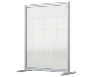 Nobo Clear Acrylic Desk Divider, 1.4 m High, Free Standing Screen System, Premium Plus, 800 x 1000 mm, 1915492