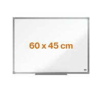 Nobo Dry Wipe Magnetic Whiteboard, 60 x 45cm, memo board, and magnetic drawing boards, Silver Aluminium Frame, 600 x 450 mm - Amazon Exclusive