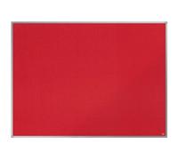 Nobo Felt Noticeboard, 1200 x 900 mm, Aluminium Trim, Corner Wall Mounting, Essence Range, Red, 1904067