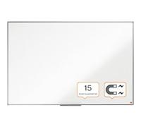 Nobo Steel Magnetic Whiteboard, 1500 x 1000mm, Aluminium Trim, Corner Wall Mounting, Includes Whiteboard Pen Tray, Essence Range, 150 x 100cm, White, 1905212