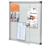 ACCO NOBO Noticeboard Extra-flat Glazed Case Steel 6xA4 Lockable Magnetic 785x40x812mm
