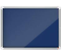 Nobo Felt Lockable Notice Board 8 x A4, Premium Plus, Blue, 1915327