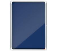 Nobo Felt Lockable Notice Board 9 x A4, Premium Plus, Blue, 1902556