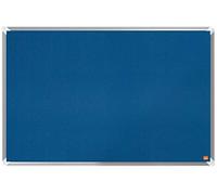 Nobo Felt Notice Board, 900 x 600 mm, Aluminium Trim, Corner Wall Mounting, Premium Plus, Blue, 1915188