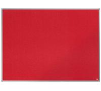 Nobo Felt Noticeboard, 1200 x 900 mm, Aluminium Trim, Corner Wall Mounting, Essence Range, Red, 1904067